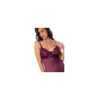 Nuisette en dentelle bordeaux et string assorti 